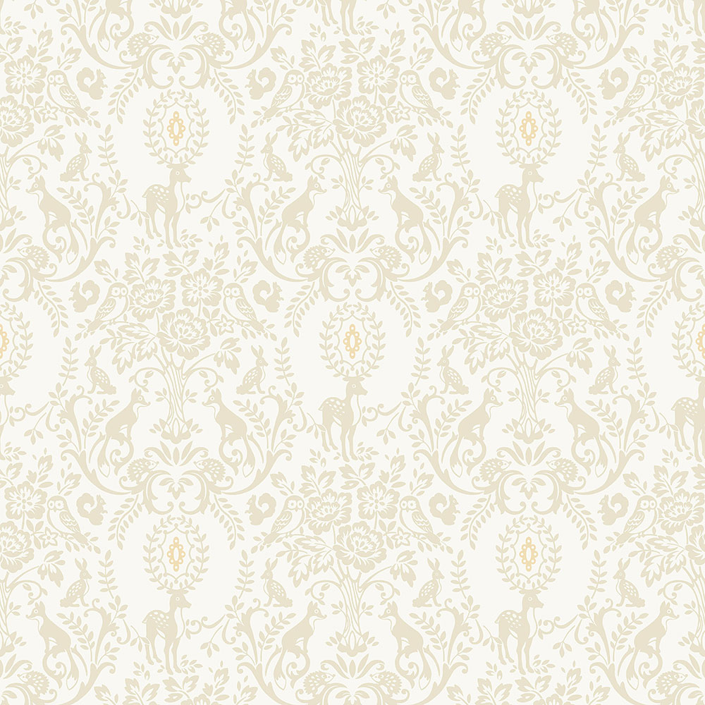 Beige Kindertapete - Ornamente, Blumen, Waldtiere JS3303, Jack´N Rose 2024 , Grandeco
