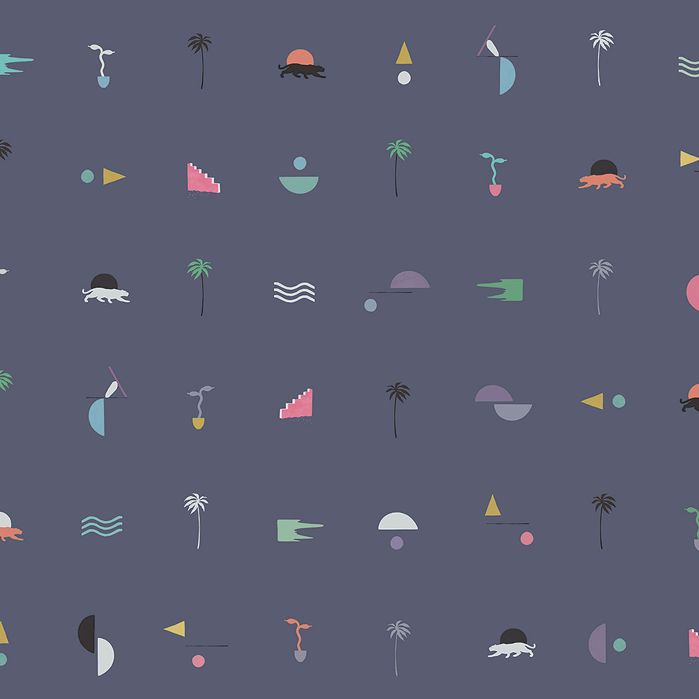 Dunkelblaue, Natur 6510-3, 106x300cm, Batabasta, ICH Wallcoverings