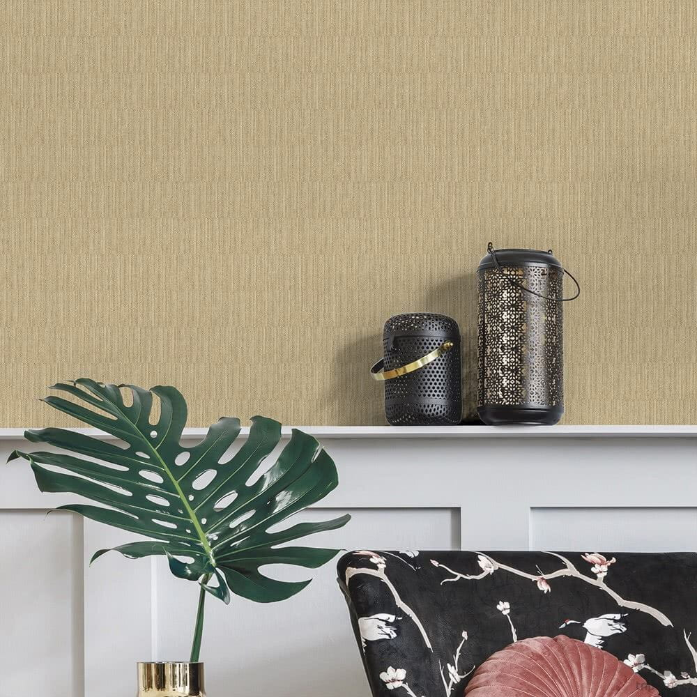 Ocker-goldene Tapete - Bambusimitat 6509-6, Batabasta, ICH Wallcoverings