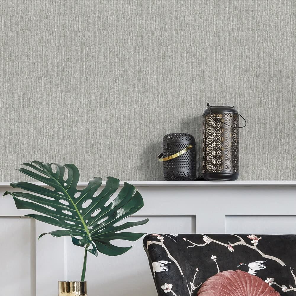 Graugrüne Tapete - Bambusimitat 6509-3, Batabasta, ICH Wallcoverings