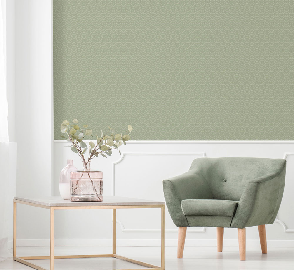 Schwarz-goldene Tapete, gewölbtes Muster 6506-4, Batabasta, ICH Wallcoverings