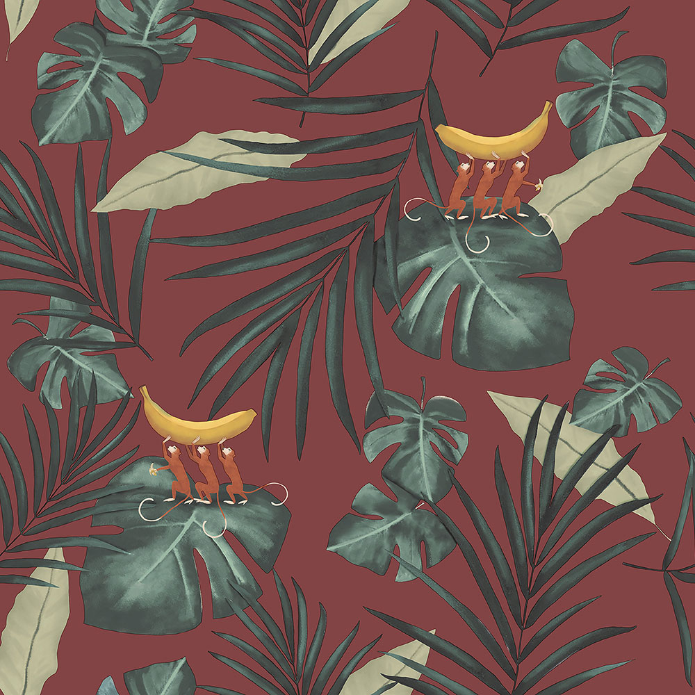 Rote Tapete, Natur 6502-4, Batabasta, ICH Wallcoverings
