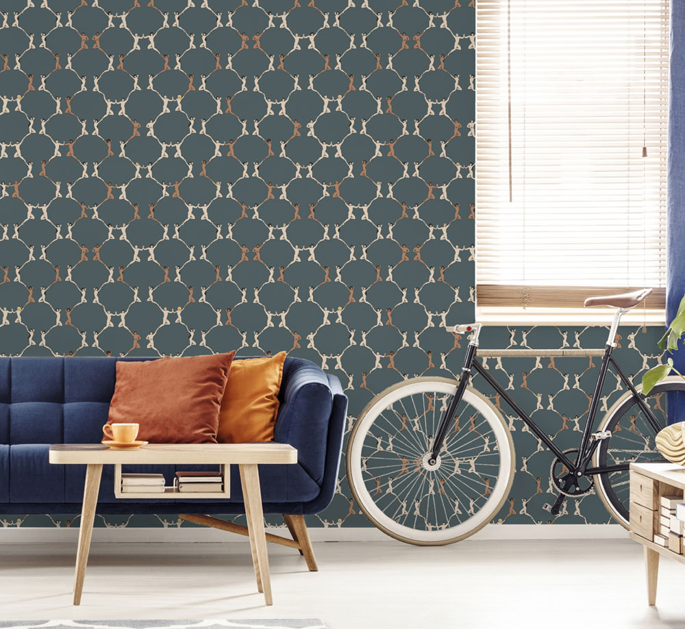 Moderne, dunkeltürkisfarbene Tapete 6500-3, Batabasta, ICH Wallcoverings