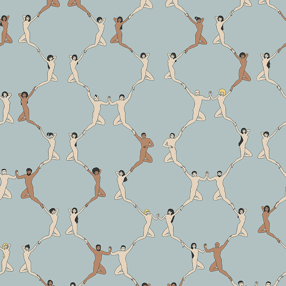 Moderne, blaue Tapete, Vliestapete 6500-1, Batabasta, ICH Wallcoverings