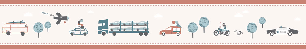 Selbstklebende Bordüre für Kinder, Stadt, Autos 7502-3, Noa, ICH Wallcoverings