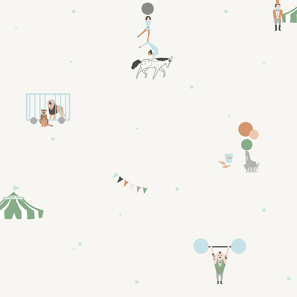 Cremige Kindertapete, Tiere, Zirkus 7000-2, Noa, ICH Wallcoverings
