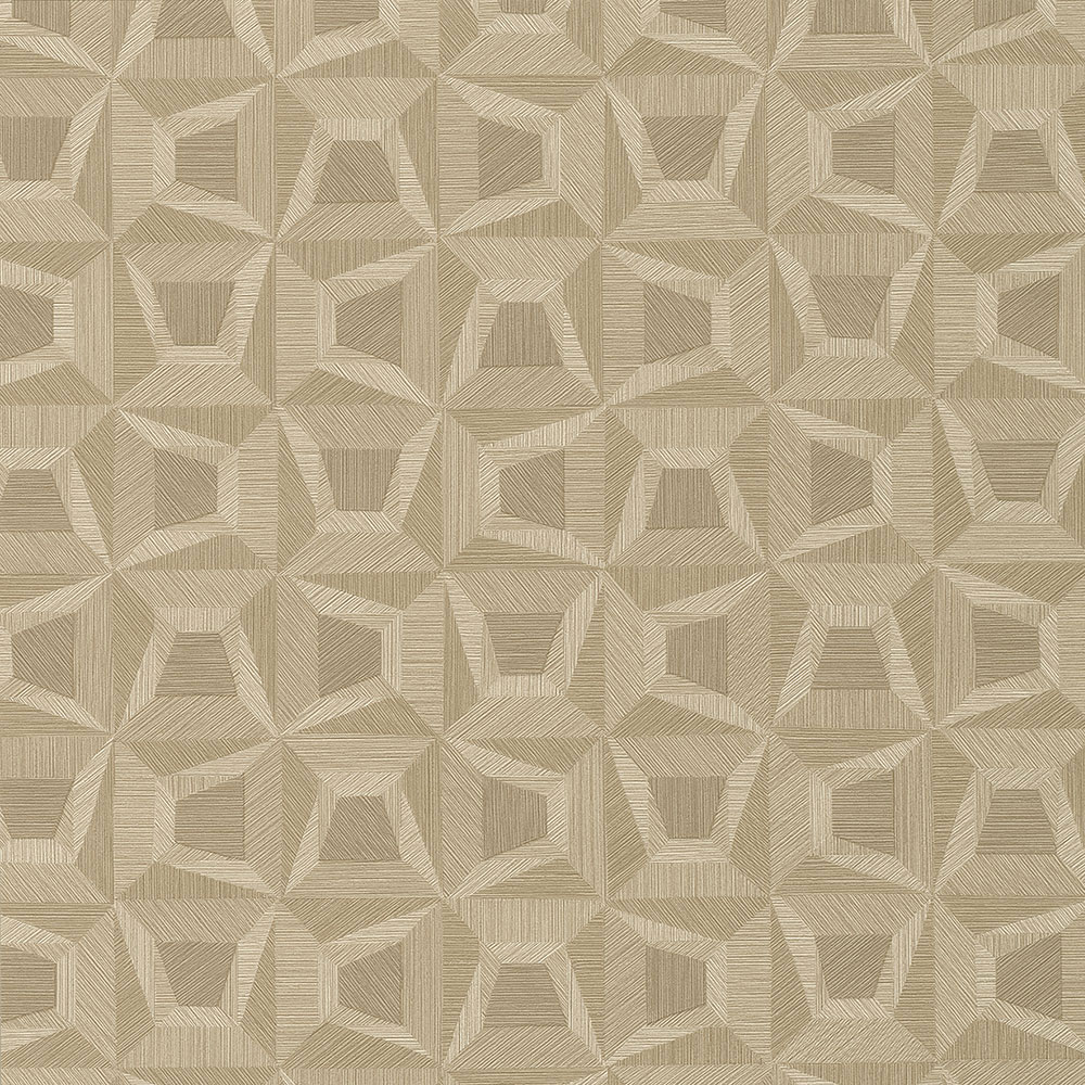 Braune Tapete mit geometrischen Mustern 31906, Textilia, Limonta