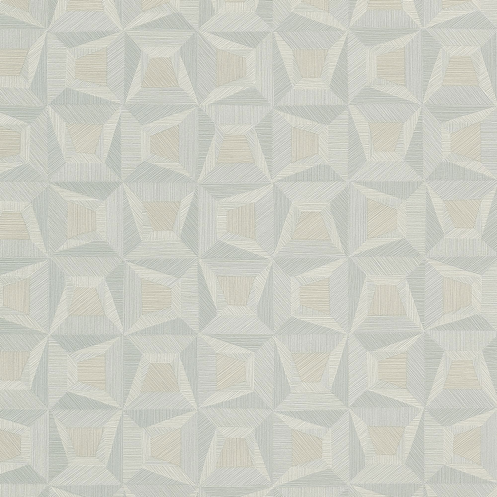 Blaue Tapete mit geometrischen Mustern 31905, Textilia, Limonta