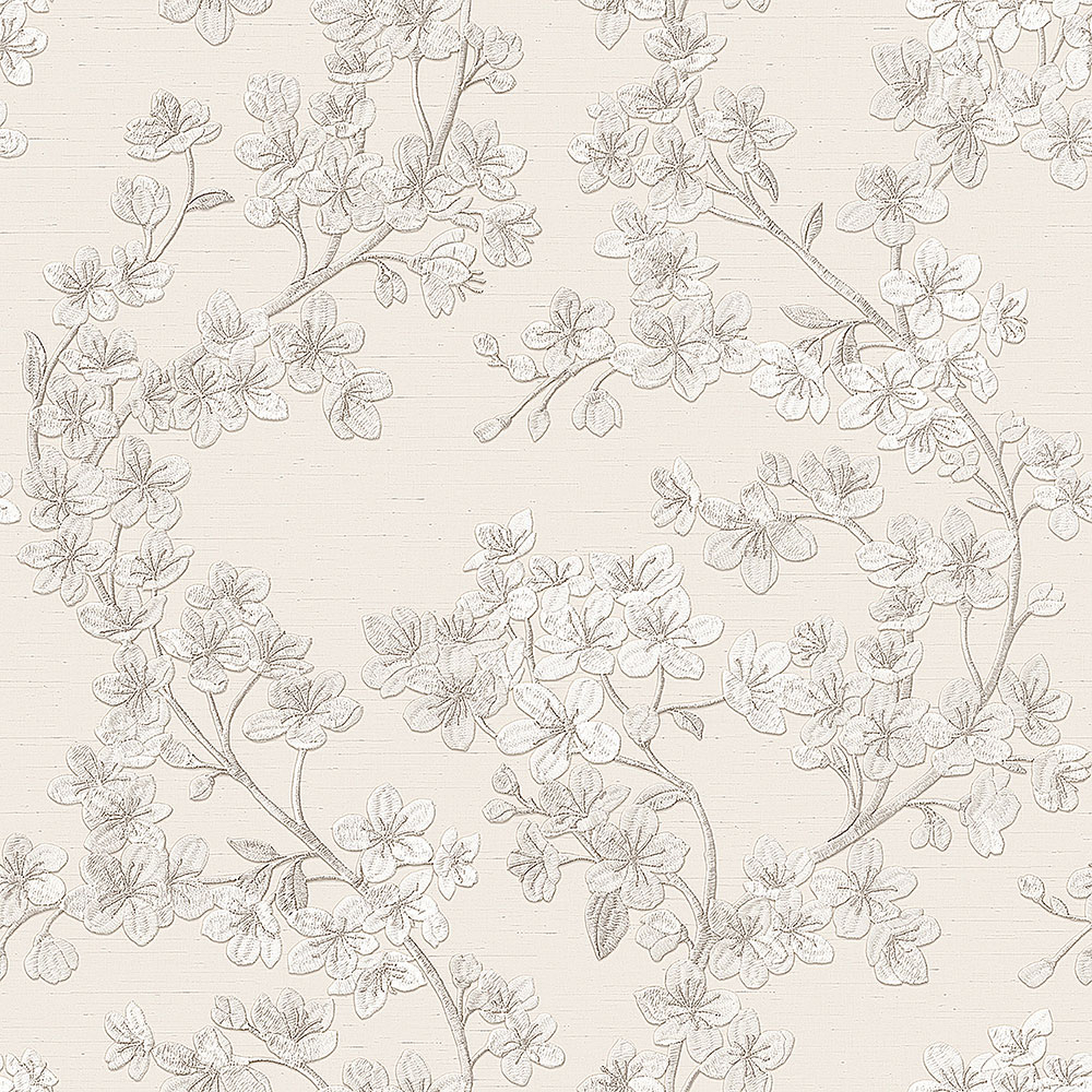 Cremefarbene Luxustapete Blumen GR322201, Grace, Design ID