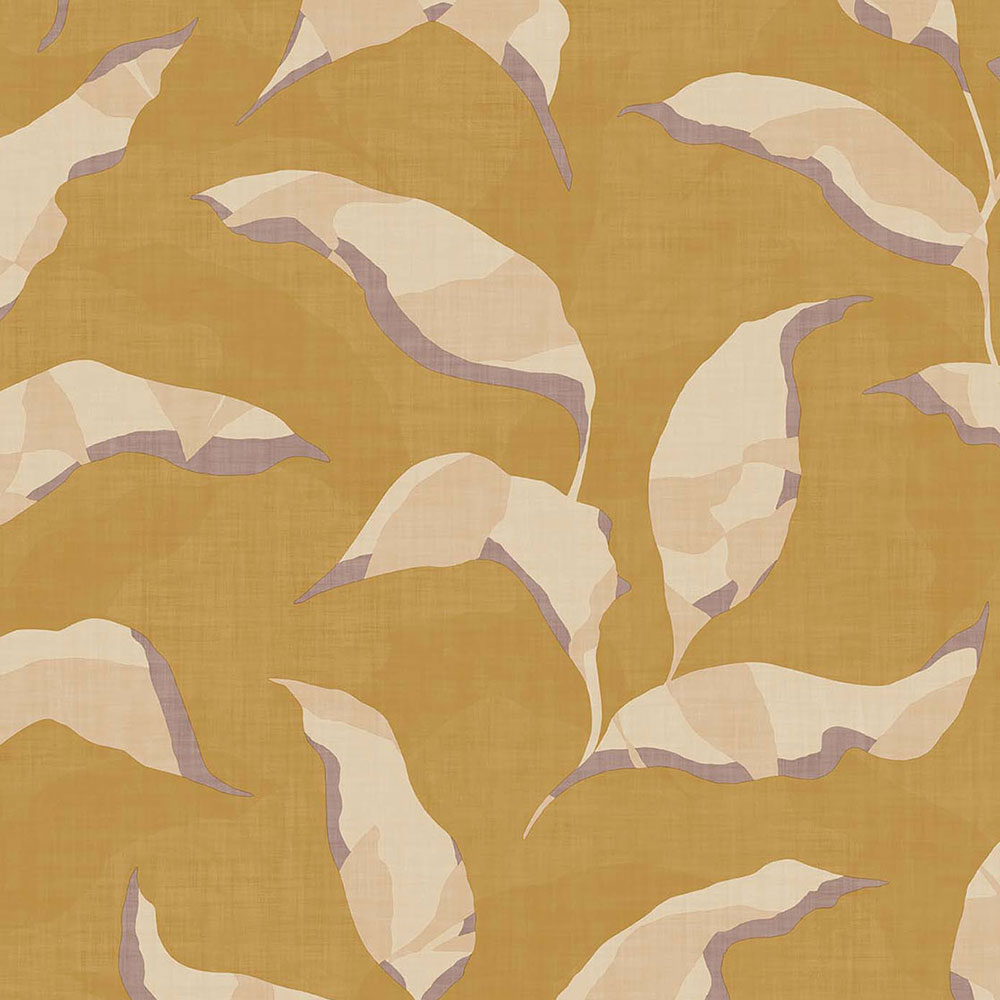 Ockerfarbene Tapete, Pflanzen, Zweige, Blätter 318053, Twist, Eijffinger