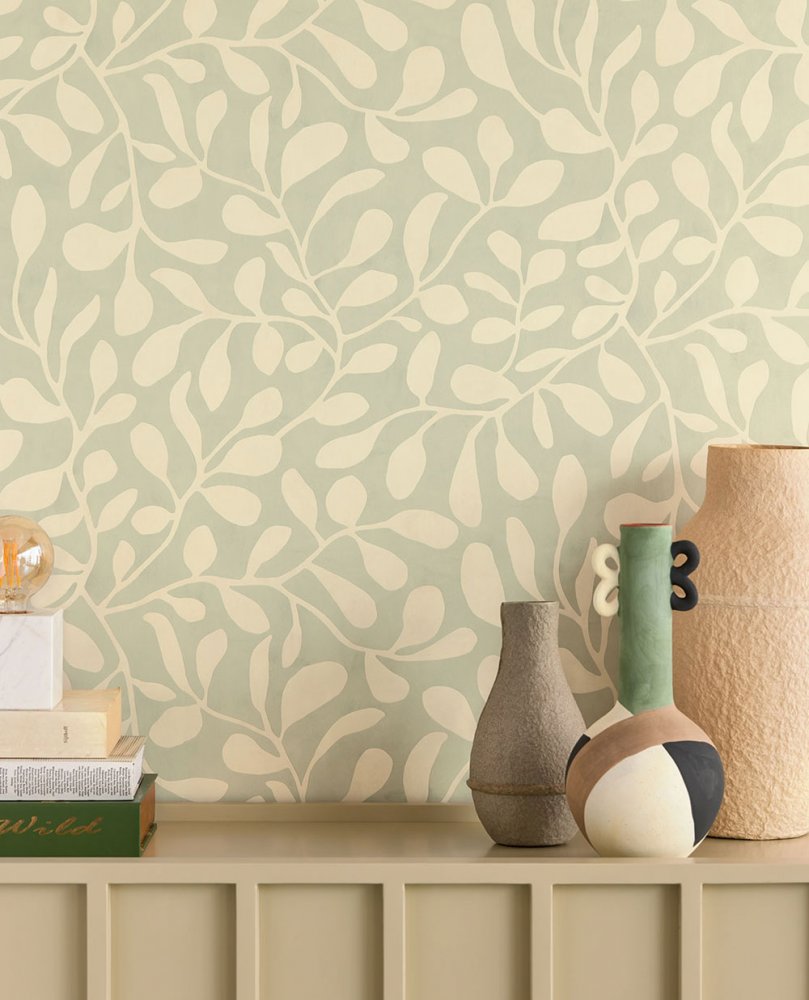 Beige Tapete, Pflanzen, Zweige, Blätter 318030, Twist, Eijffinger