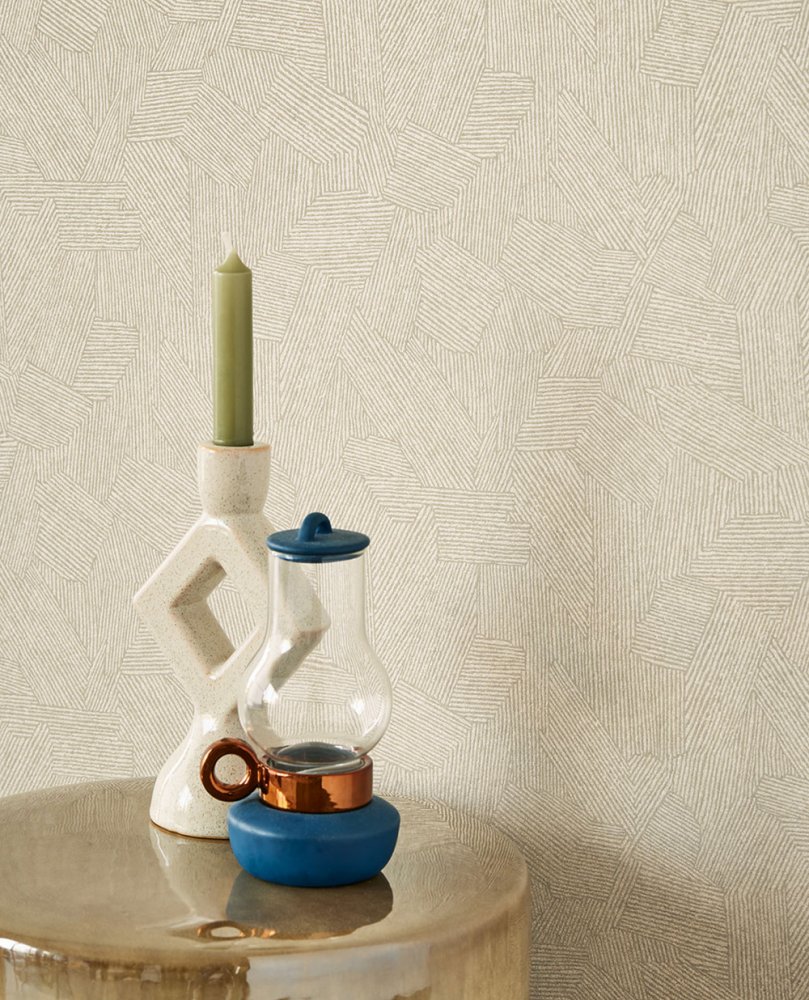 Beige Tapete mit grafischem Ethno-Muster 318001, Twist, Eijffinger