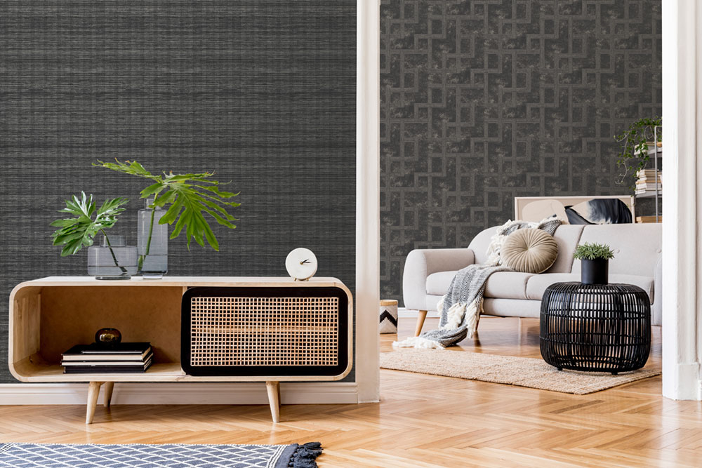 Tapete, schwarz, Textilstruktur, 115710, Opulence, Indulgence, Graham & Brown Boutique