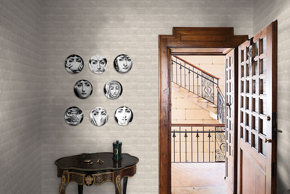 Luxustapete, hellbeiges Lederimitat 64801, Materea, Limonta