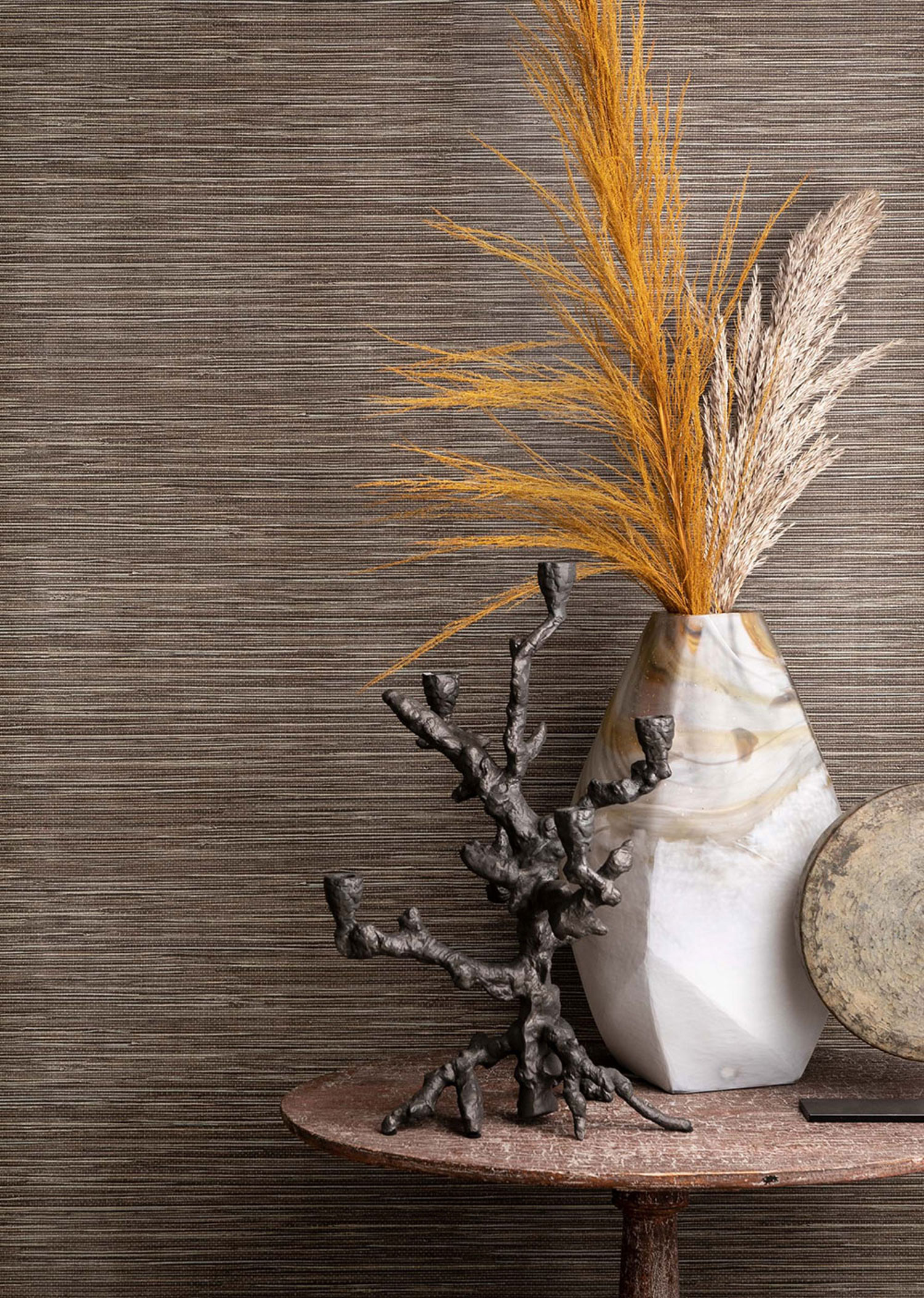 Vliestapete, grün, Stoffimitat, TA25045, Tahiti, Shades of Colour, Decoprint