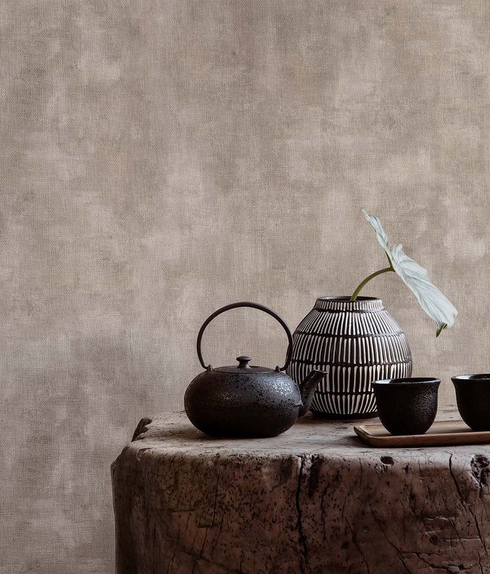 Vliestapete, braun, Stoffimitat, TA25006 Tahiti, Decoprint