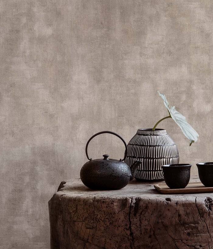 Vliestapete, braun, Stoffimitat, TA25006 Tahiti, Decoprint