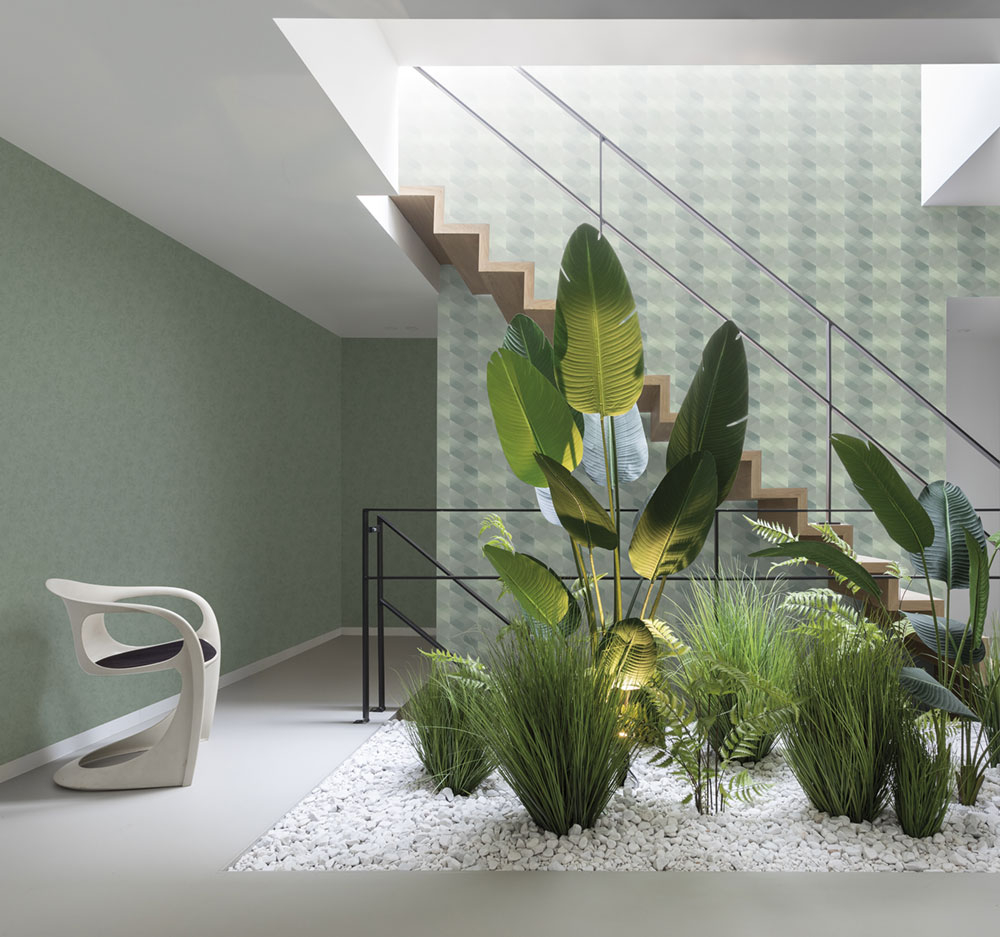 Geometrische Tapete hellgrün, AF24580, Affinity, Decoprint