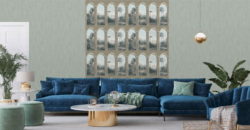 Graue Tapete, Laubengang, M59297D, Adéle, Ugépa