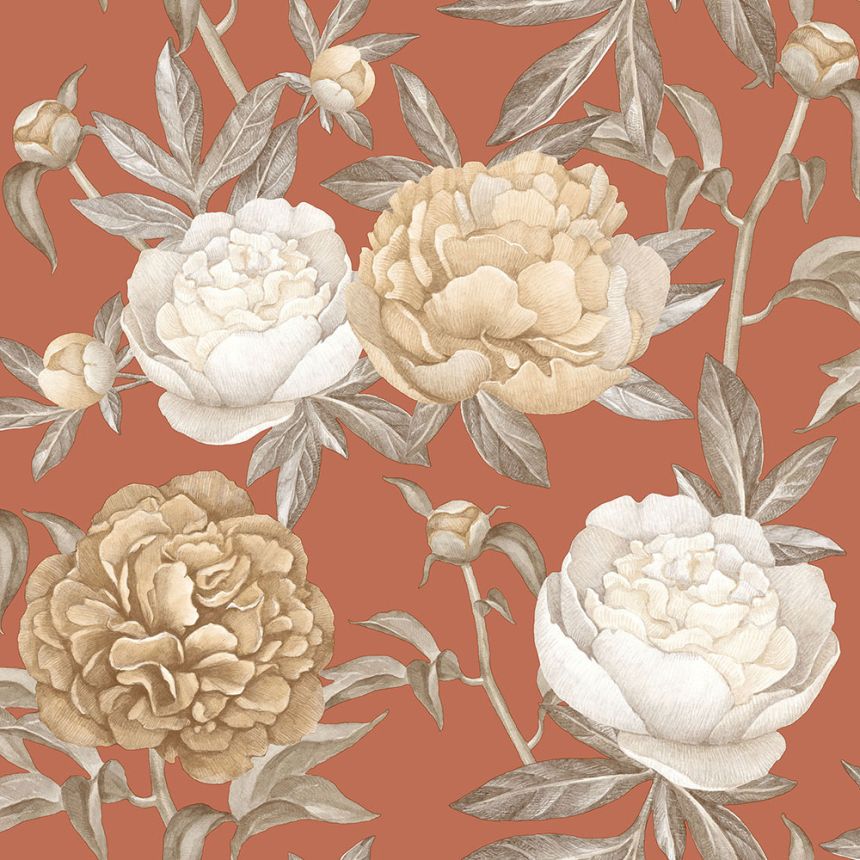 Rote Tapete, Blumen, M57395D, Adéle, Ugépa