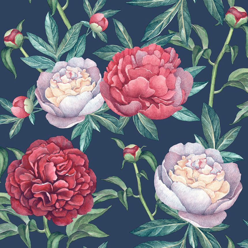 Blaue Tapete, Blumen, M57391D, Adéle, Ugépa