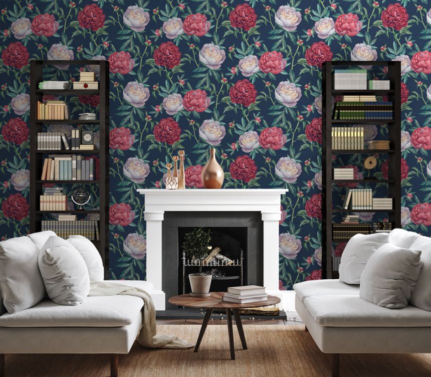 Blaue Tapete, Blumen, M57391D, Adéle, Ugépa