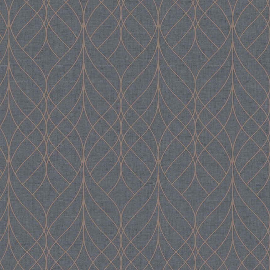 Schwarze Tapete mit geometrischen Mustern, M41999D, Adéle, Ugépa