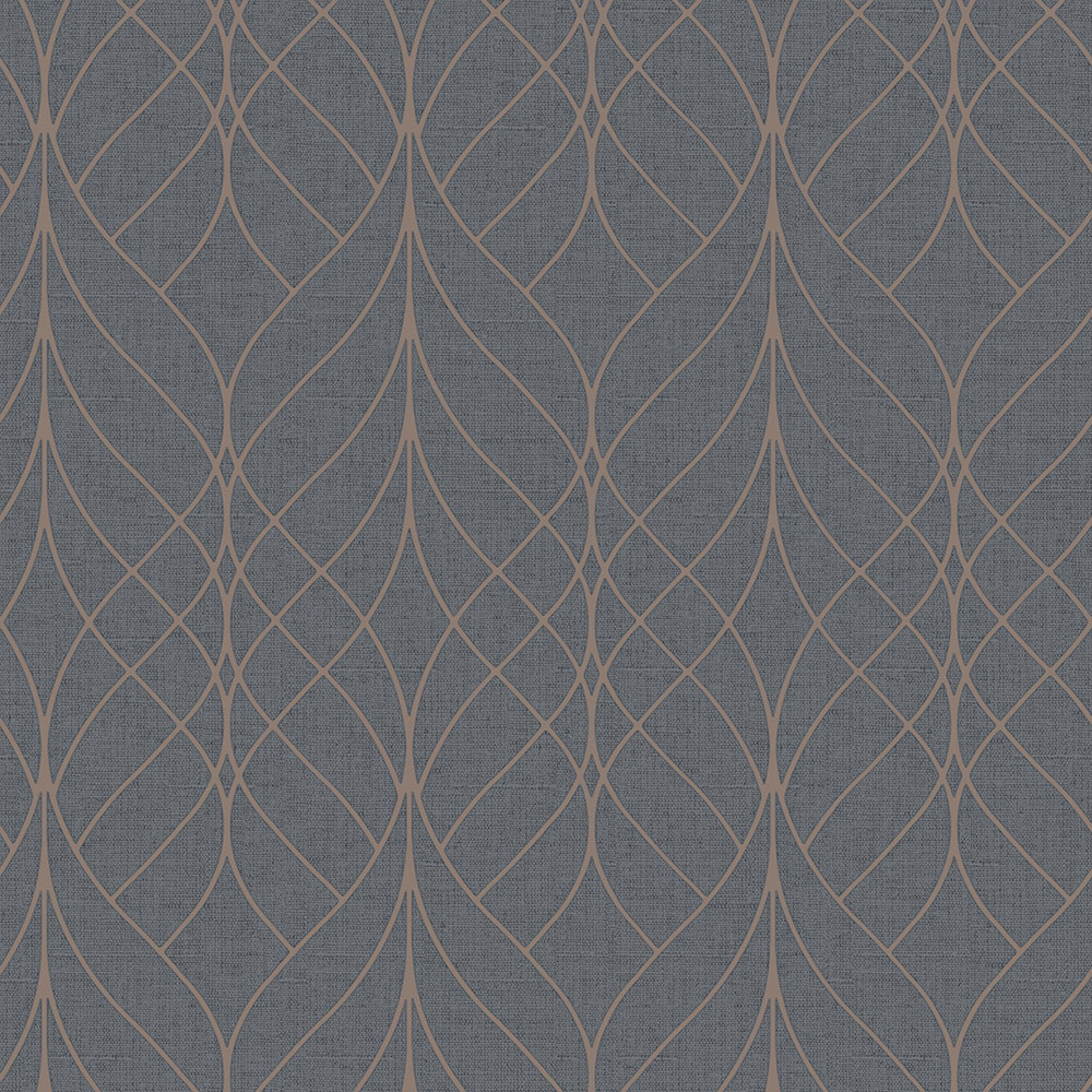 Schwarze Tapete mit geometrischen Mustern, M41909, Adéle, Ugépa