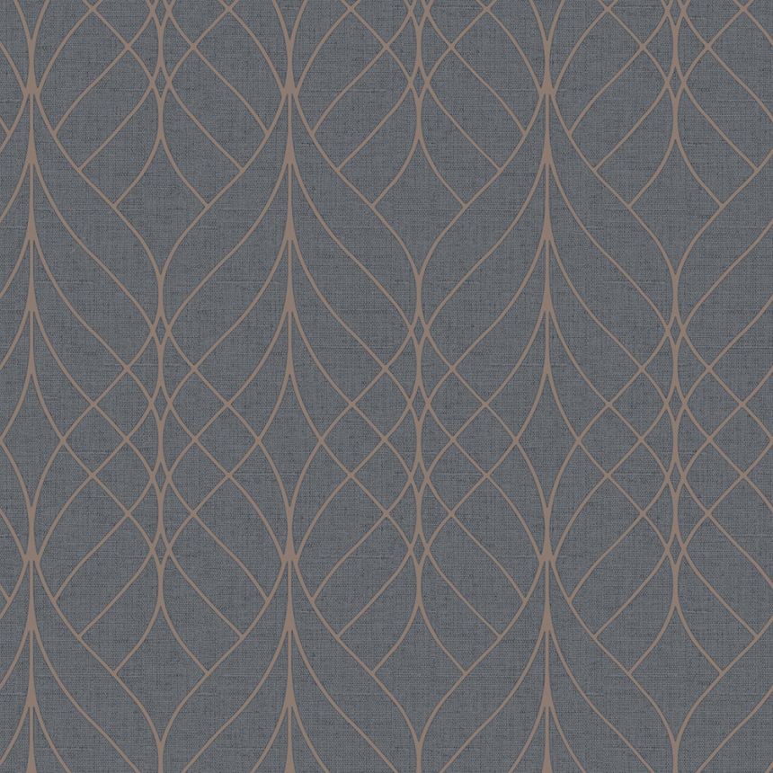 Schwarze Tapete mit geometrischen Mustern, M41909, Adéle, Ugépa