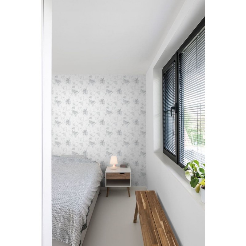 Weiß-graue Stucktapete A48501, Vavex 2024