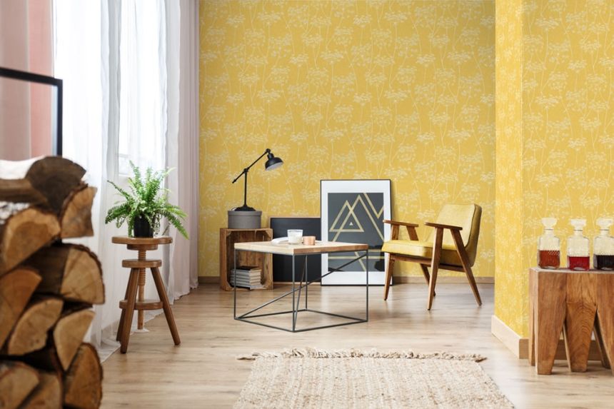 Ockerfarbene Tapete mit Blumen 105747, Vavex 2024