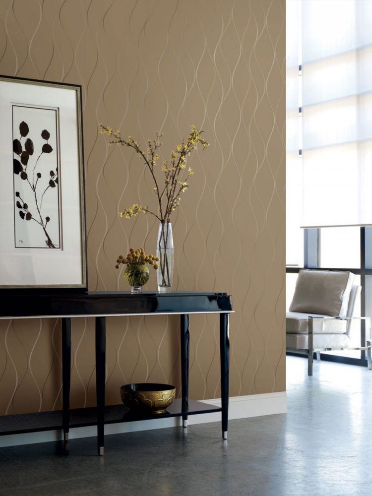 Metallische Goldtapete mit Wellen Y6201406, Dazzling Dimensions 2, York