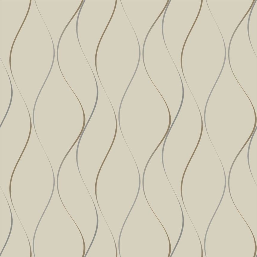 Beige Luxustapete mit goldenen Wellen Y6201404, Dazzling Dimensions 2, York
