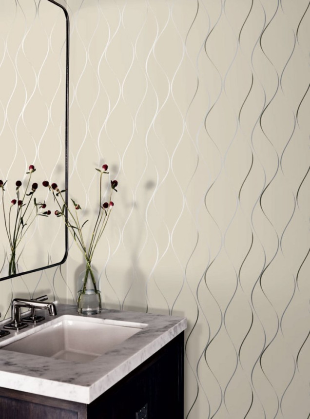 Beige Luxustapete mit goldenen Wellen Y6201404, Dazzling Dimensions 2, York