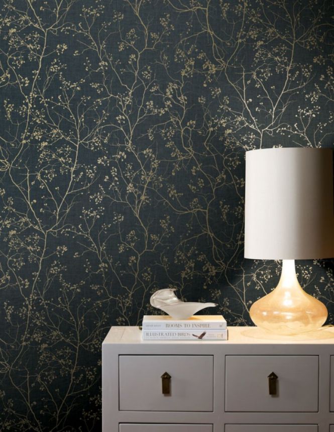 Schwarze Tapete mit goldenen Zweigen DD3811, Dazzling Dimensions 2, York