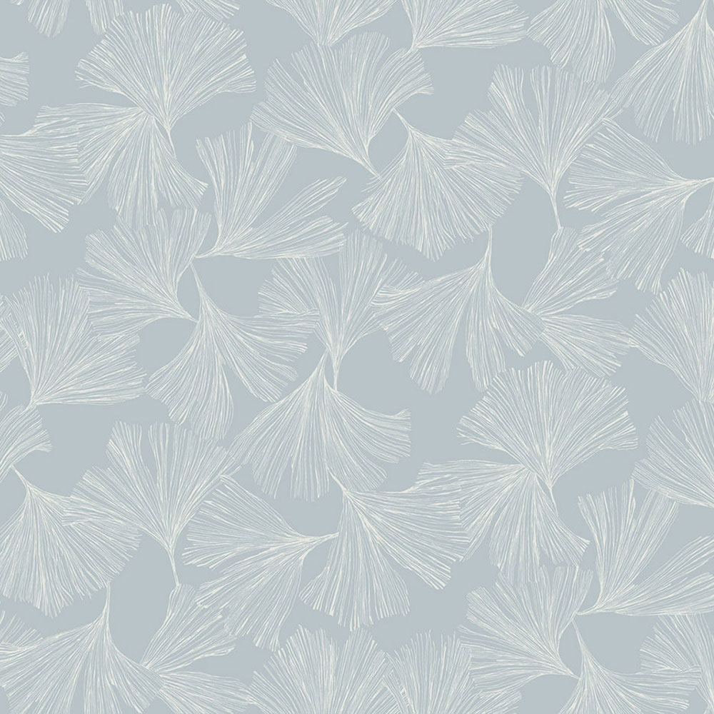 Blaue Tapete, weiße Ginkgoblätter DD3743, Dazzling Dimensions 2, York