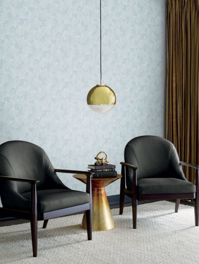 Blaue Tapete, weiße Ginkgoblätter DD3743, Dazzling Dimensions 2, York