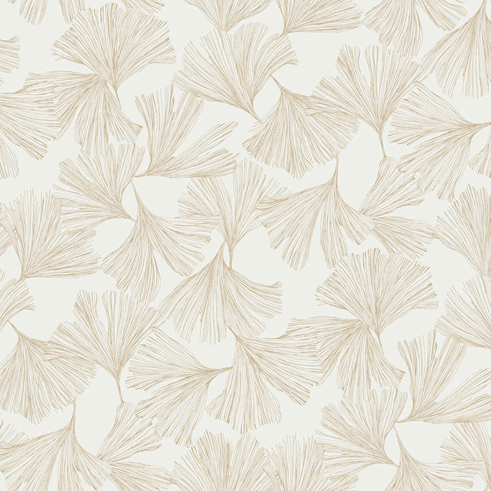 Weiße Tapete, goldene Ginkgoblätter DD3741, Dazzling Dimensions 2, York