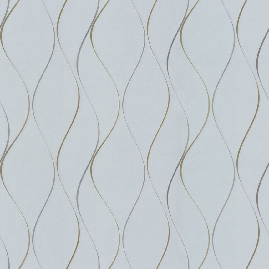 Luxus grau-blaue Tapete mit metallischen Wellen DD3701, Dazzling Dimensions 2, York
