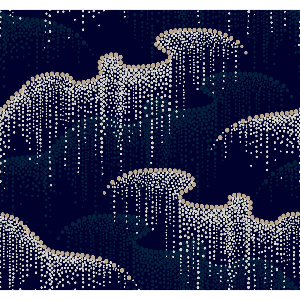 Blaue Tapete, Tupfen, Perlen OS4264, Modern nature II, York