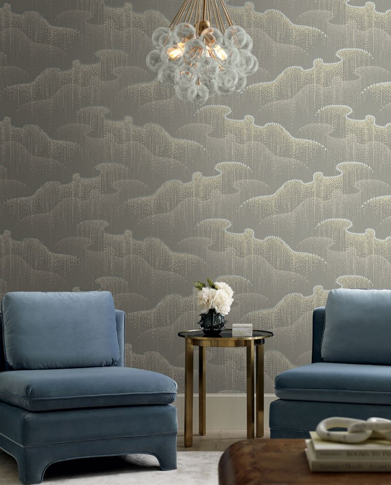 Graue Tapete, Punkte, Perlen OS4262, Modern nature II, York