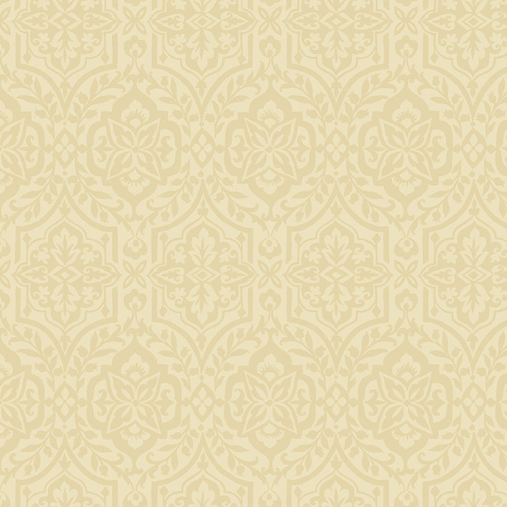 Ockerfarbene vorgeklebte Barocktapete DM5035, Damask, York