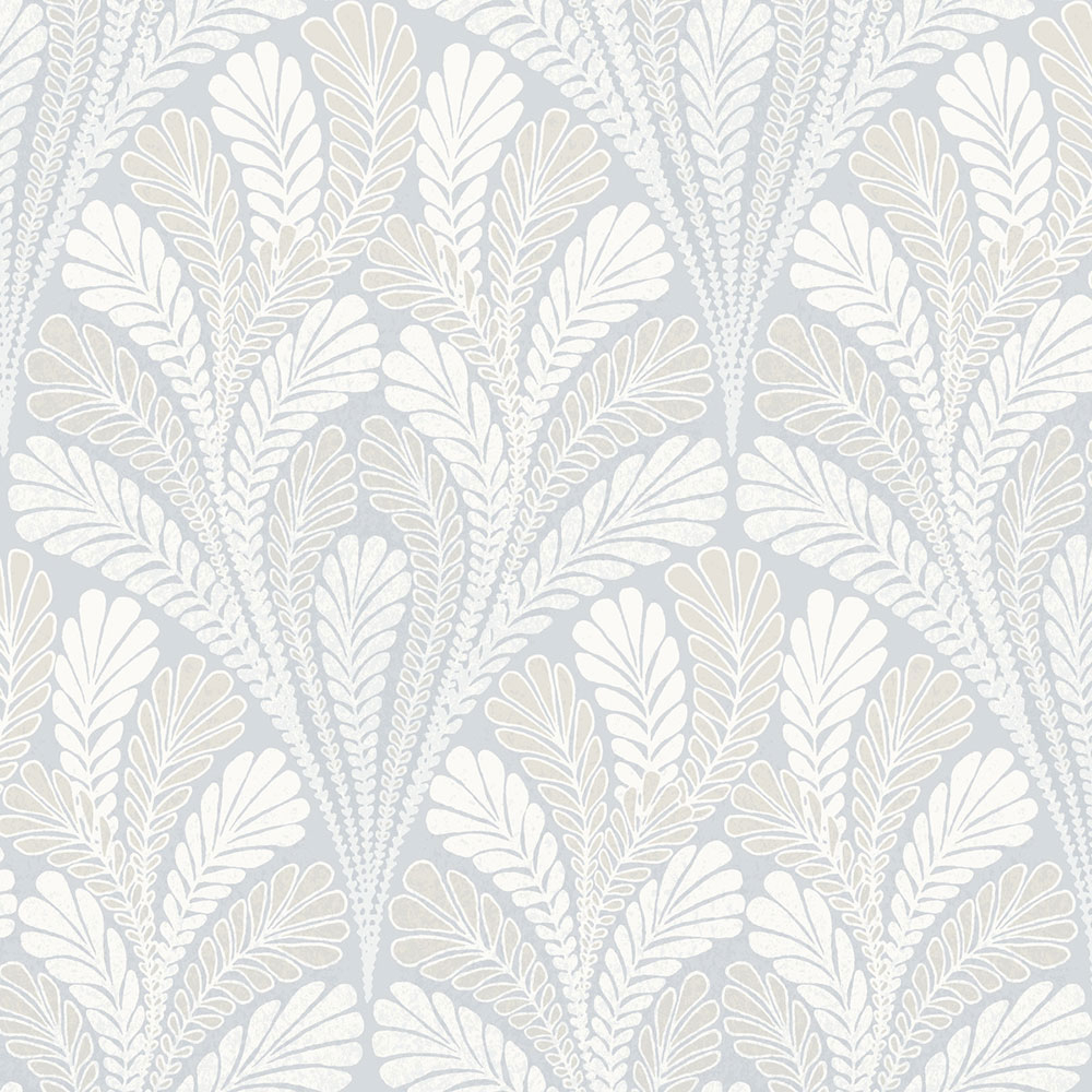 Blaue vorgeklebte Tapete, Blätter DM5021, Damask, York