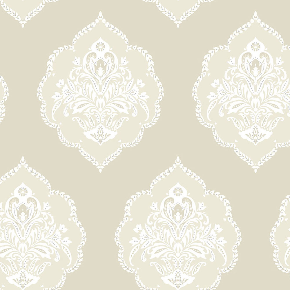 Beige vorgeklebte Barocktapete DM4983, Damask, York