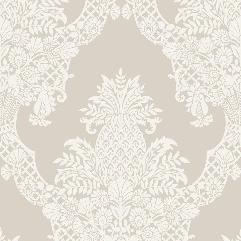 Grau-beige vorgeklebte Tapete, Ornamenten DM4972, Damask, York