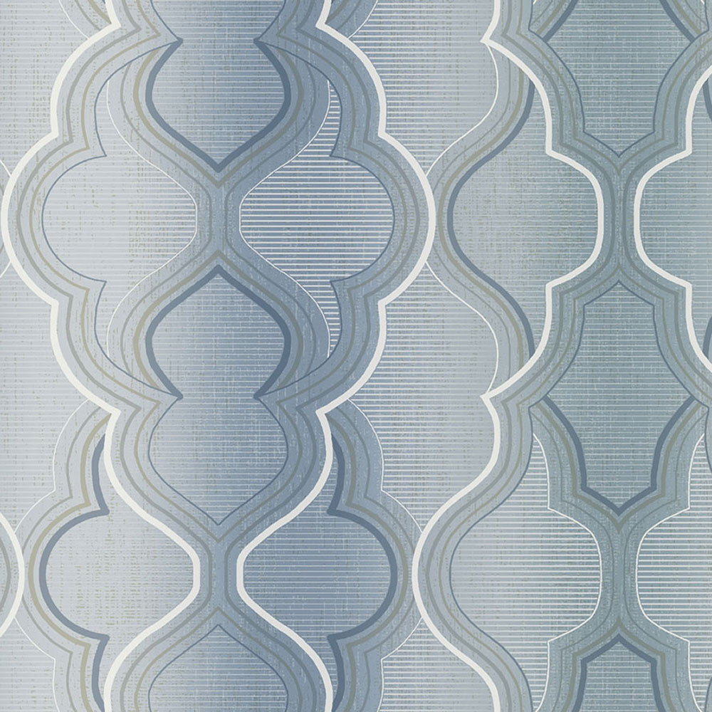 Blaue vorgeklebte Tapete, Ombré-Ornamente DM4944, Damask, York