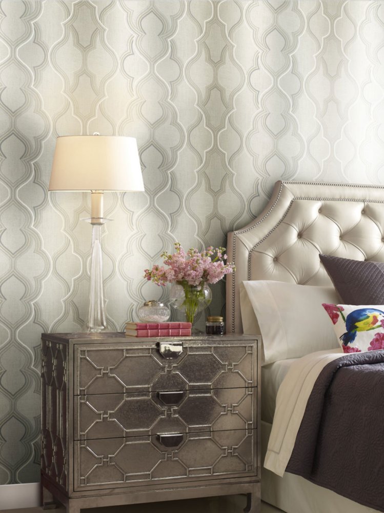 Vorgeklebte Tapete in Creme DM4941, Damask, York