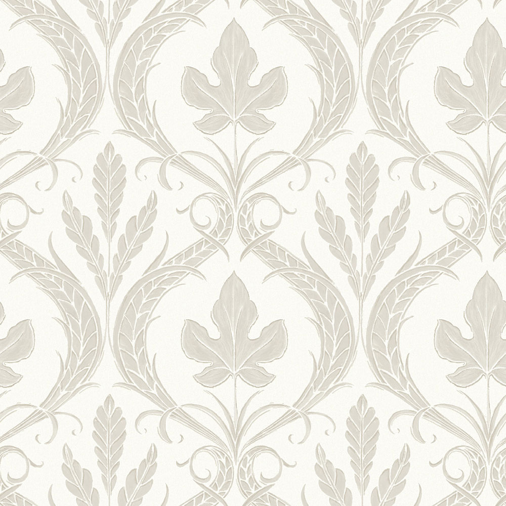 Grau-beige vorgeklebte Tapete, Ornamente DM4924, Damask, York