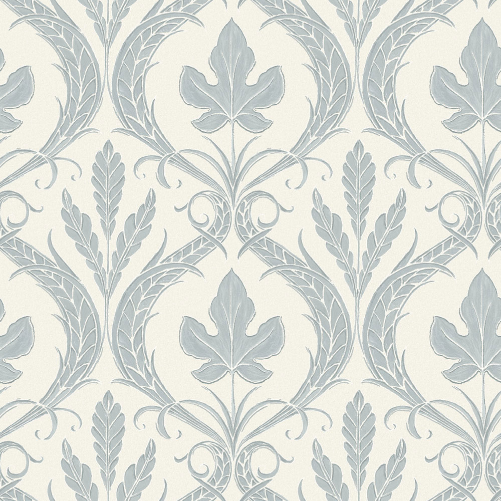 Blau-weiße vorgeklebte Tapete, Ornamente DM4922, Damask, York