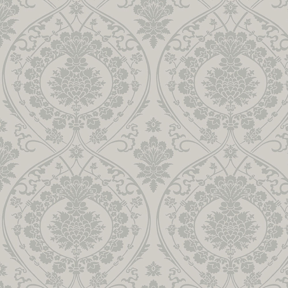 Graue vorgeklebte Barocktapete DM4904, Damask, York